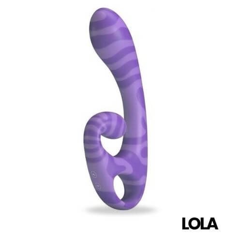 nino ravo- vibrador color lila- vagina y clítoris- lola dacosta