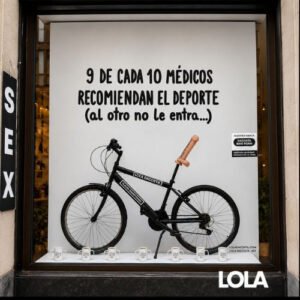 bici sin sillín- bici polla de bilbao- lola dacosta